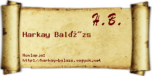 Harkay Balázs névjegykártya